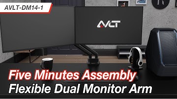 Assemble Two Monitors Into Flexible Dual Monitor Arm in 5 Minutes to Save Your Time & Desk Space