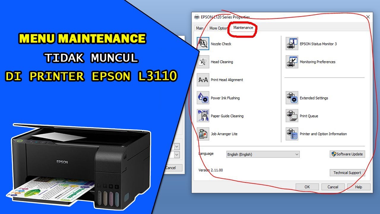Cara mengatasi maintenance yang tidak muncul di printer epson l3110