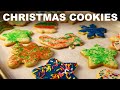 Christmas sugar cookies, roll-out dough with simple glaze icing