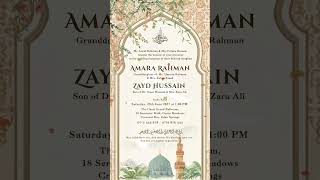 Free Animated eCard! ✨ Luxury Masjid An Nabawi Islamic Wedding Invitation #youtubeshorts