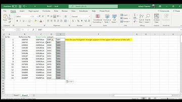 How to Add Green Triangles from MS Excel cells