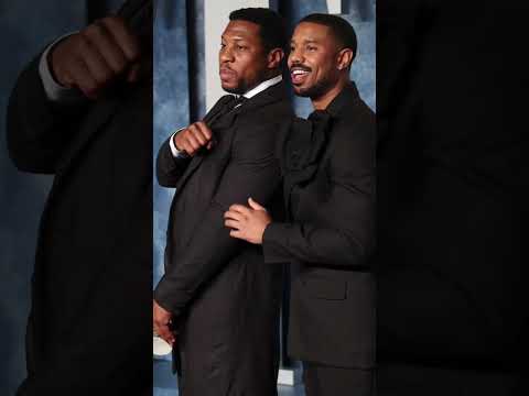 Jonathan Majors & Michael B Jordan Vanity Fair Oscars After Party #jonathanmajors #michaelbjordan