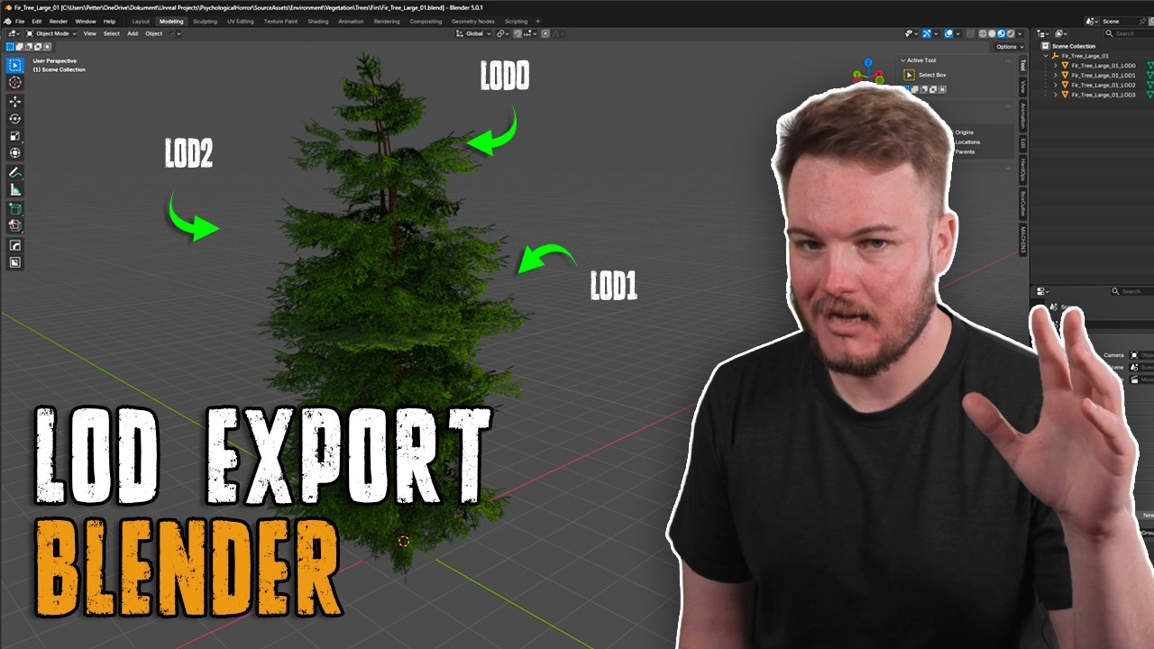 How to Export LODs from Blender to Unreal Engine 5 - YouTube