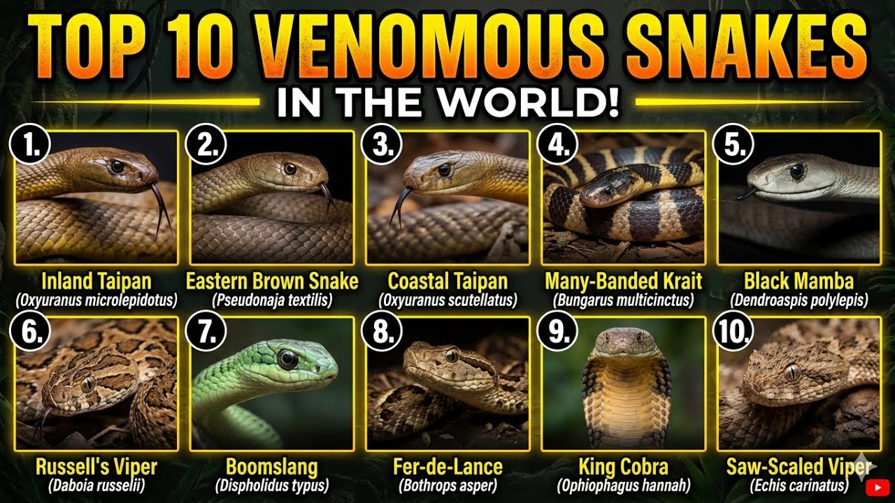 🪱 TOP 10 VENOMOUS SNAKE IN THE WORLD! #wildwonderstamil #snake - YouTube
