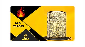 Hộp quẹt Zippo xuất nhật đồng khối ZJP005 | Quẹt zippo đồng khối khắc rồng | Batluadep.vn