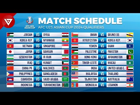 Jadwal Pertandingan Kualifikasi Piala Asia AFC U23 2024 - Jadwal Pertandingan Lengkap Tanggal &amp; Waktu
