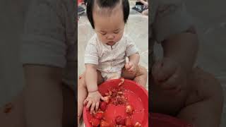 피부미인이 될 상인가                        #9개월아기  #피부미인 #먹지마세요