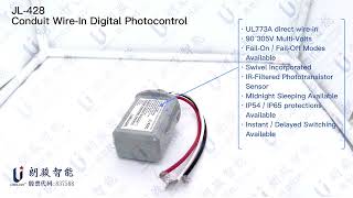 JL-428 Conduit Wire-In Digital Photocontrol (Zero Cross + FCC), US Wire Color Coding