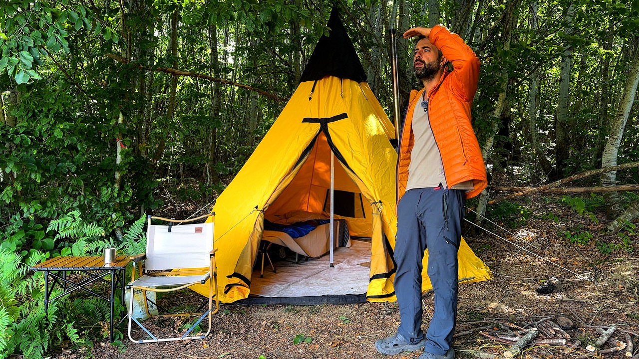 ОДИНОЧНЫЙ КЕМПИНГ В ДИКОМ ЛЕСУ