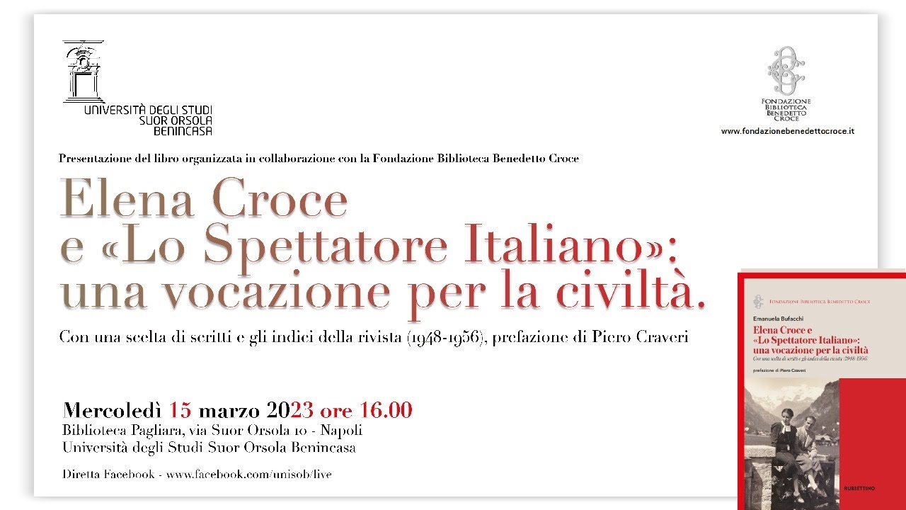 Elena Croce | "Lo Spettatore Italiano": una vocazione per la civiltà