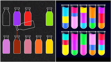 Color Sort Water Pouring Gameplay 15 ,  Android Games ios Walkthrough Simulator Think Brain Puzzle