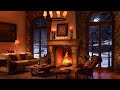 Blizzard Sounds and Livingroom Ambience - Snowstorm Sounds with Fireplace Crackling and Howling Wind