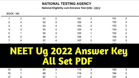 neet ug 2022 answer key | neet answer key 2022 | neet ug answer key 2022 | neet 2022 answer key