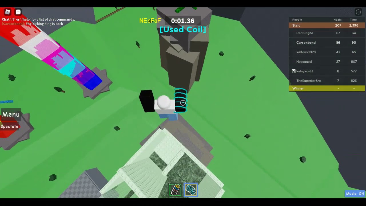 Coils In 0m 04s By Imverybad Roblox The Neat Project Speedrun Com - how to wall hug in roblox