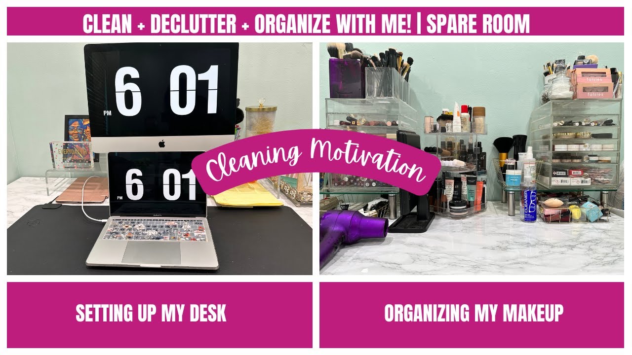 CLEAN + DECLUTTER + ORGANIZE WITH ME! | SPARE ROOM | CLEANING ...