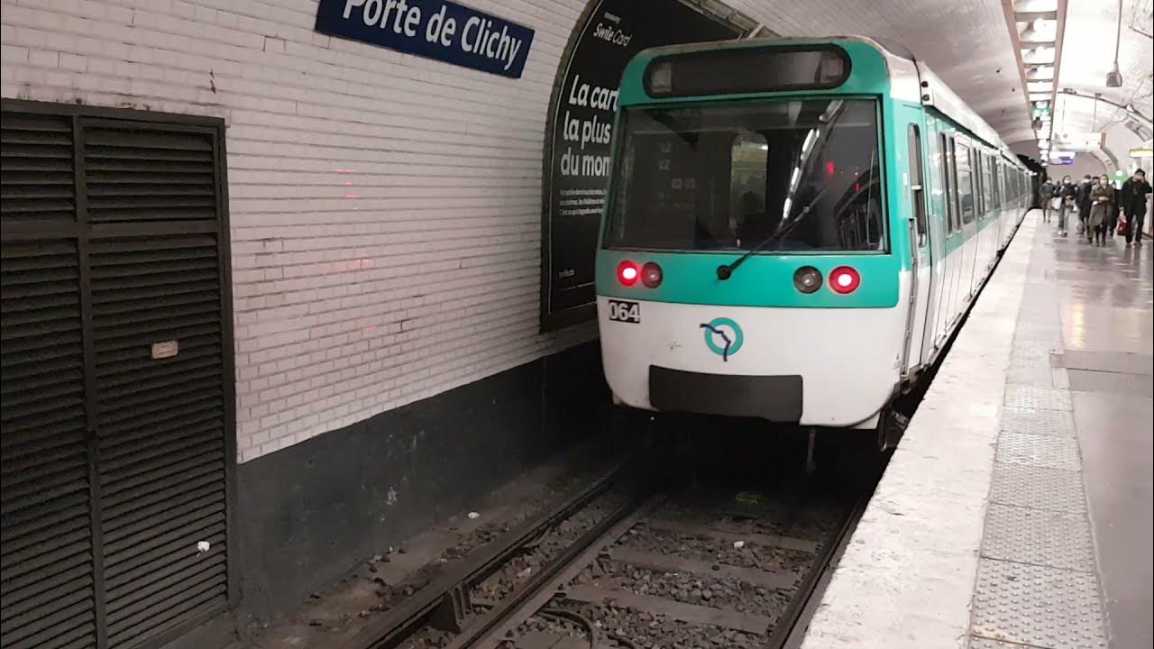 MF77 Arrêt à la station Porte de Clichy sur la ligne 13 du métro parisien YouTube
