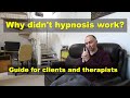 Why didn't hypnosis work?
