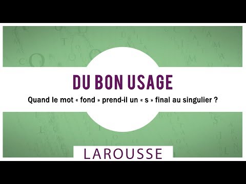 Quand le mot « fond » prend-il un « s » final au singulier ?