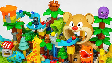 Satisfying Building Blocks Marble Run ASMR Very popular! Animal-themed block coasters compilation