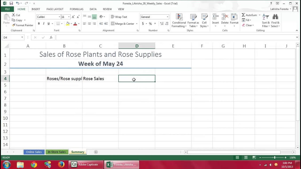microsoft office 2013 excel chapter 2 project b youtube microsoft excel project