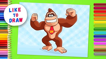 How to Draw DONKEY KONG step by step | Powerful Gorilla Drawing Tutorial | Simple Easy Guide Tips