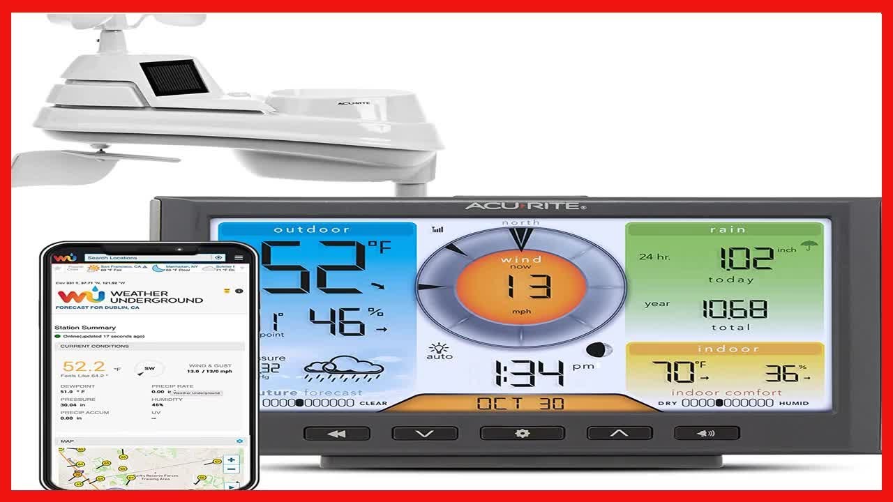 AcuRite Iris (5-in-1) Weather Station with Direct-To-Wi-Fi Display