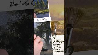 3 ways to paint grass with a Fan brush  #shorts