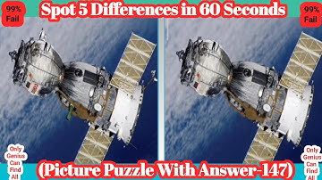 Spot 5 Differences in 60 Second😇!99% Fail!#Puzzle-147 With Answer!#FindTheDifference #challenge