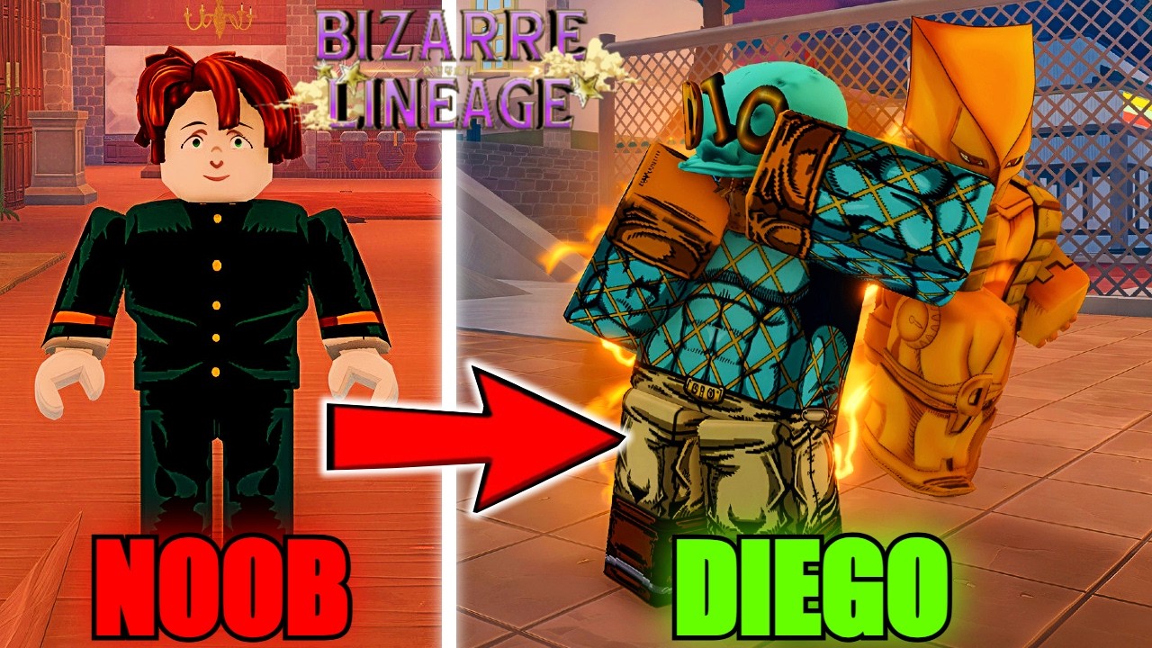 Going From Noob To THE WORLD HIGH VOLTAGE Diego Brando In Bizarre Lineage...(Roblox)