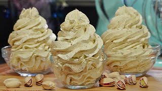 Extra Firm Swiss Meringue and Pistachio Buttercream Ready in 5 minutes with only 4 ingredients!