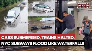 US Floods: NY Subways & Train Stations Flooded Amid Torrential Rain | Dramatic Videos Out | Watch