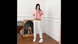 토리토끼 본명년 박색 프릴 니트 가디건 소향풍 봄