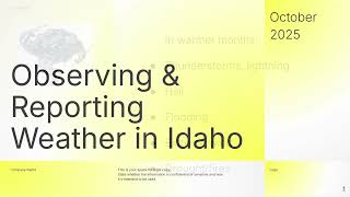 Observing And Reporting Weather, Marilyn Burns (N7MSB) | Idaho ERC Net, October 22, 2025