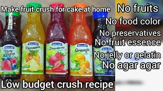 make 5type of fruit crush at home!No fruits,No preservatives,No food color,No jelly,No fruit essence