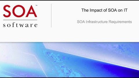 The Impact of SOA on IT: SOA Infrastructure Requirements