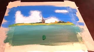 acrylic field flowers painting