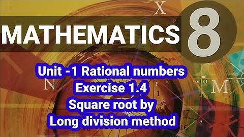 8th standard maths unit 1 exercise 1.4 rational numbers square root by long division method