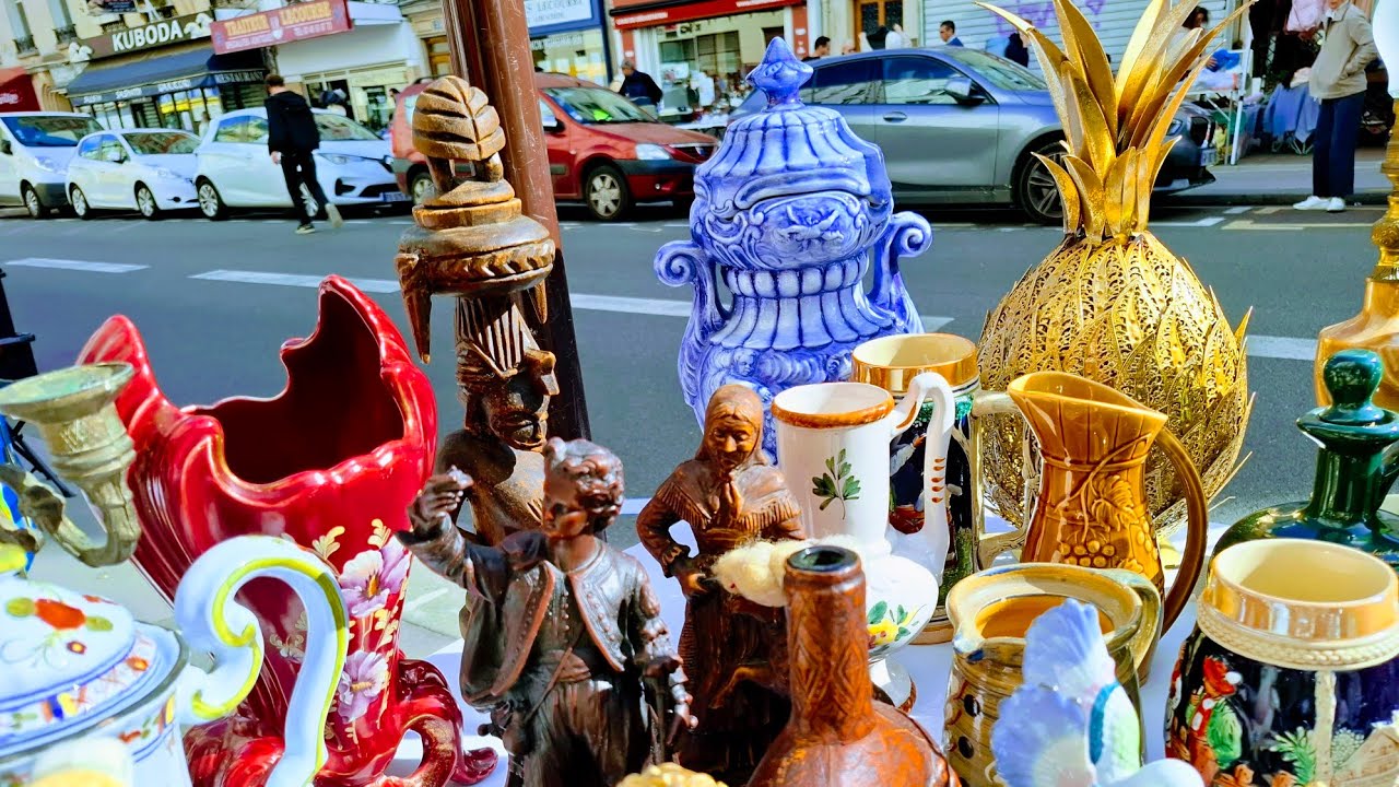 Paris France🇨🇵FLEA MARKET in PARIS🔥MARCHÉS aux Puces🪑ANTIQUE old Things🪞BROCANTE🏺VIDE-GRENIERS 4KHDR