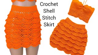 How to crochet shell stitch skirt, beginner friendly tutorial