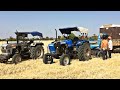 Eicher 380 and Sonalika 60 Rx Working together with Dashmesh straw reaper 517 machine