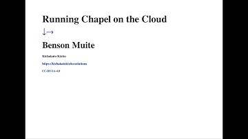 Running Chapel on the Cloud | ChapelCon 