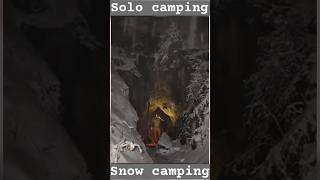 The cave saved me from blizzard.solo over night#camping #survival #snowcamping #wintercamping