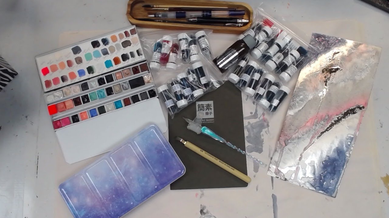 Watercolor Play w/Masha Watercolors & Lisilinka Metallic Watercolors --  Patti Tolley Parrish 