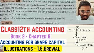 Class12th accounting | chapter 8 Accounting for share capital | issue of share | solutions ts Grewal