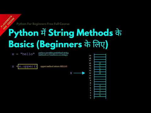Basics on String Methods in Python Beginners || Hindi || Lesson 95 || Python For B-Tech First Year||
