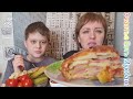 МУКБАНГ/КАРТОФЕЛЬ ЗАПЕЧЁННЫЙ С БЕКОНОМ🥓, ДОМАШНИЕ СОЛЕНИЯ #МУКБАНГ baked potatoes with bacon EATING