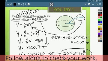Unit 7 Lesson 3 - Volume of a Sphere