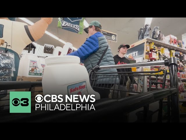 New Jersey crews, shoppers prepare for snow and ice storm - YouTube