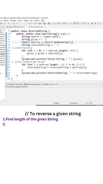 Write a Java Program to reverse a String - YouTube