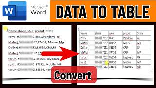 How to Convert Microsoft Word Document into a Table